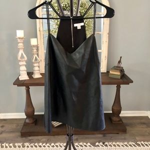 Black Pleather Tank Top